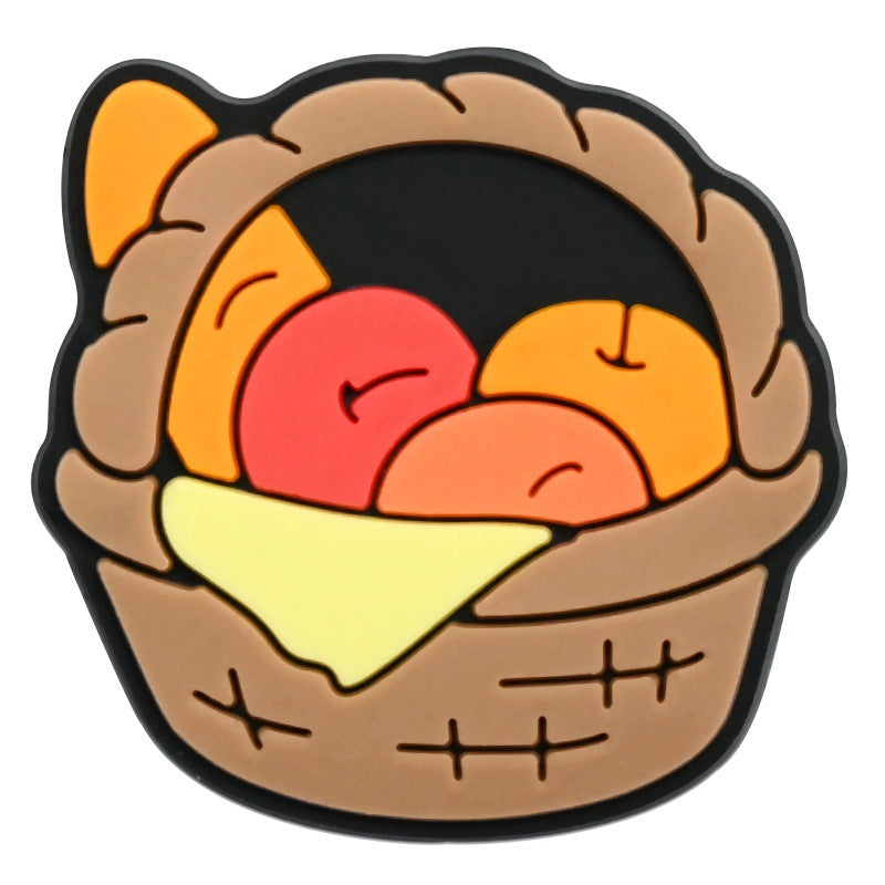 Wholesale   Random 100pcs Thanksgiving series PVC Soft Rubber Shoe Buckle Decoration