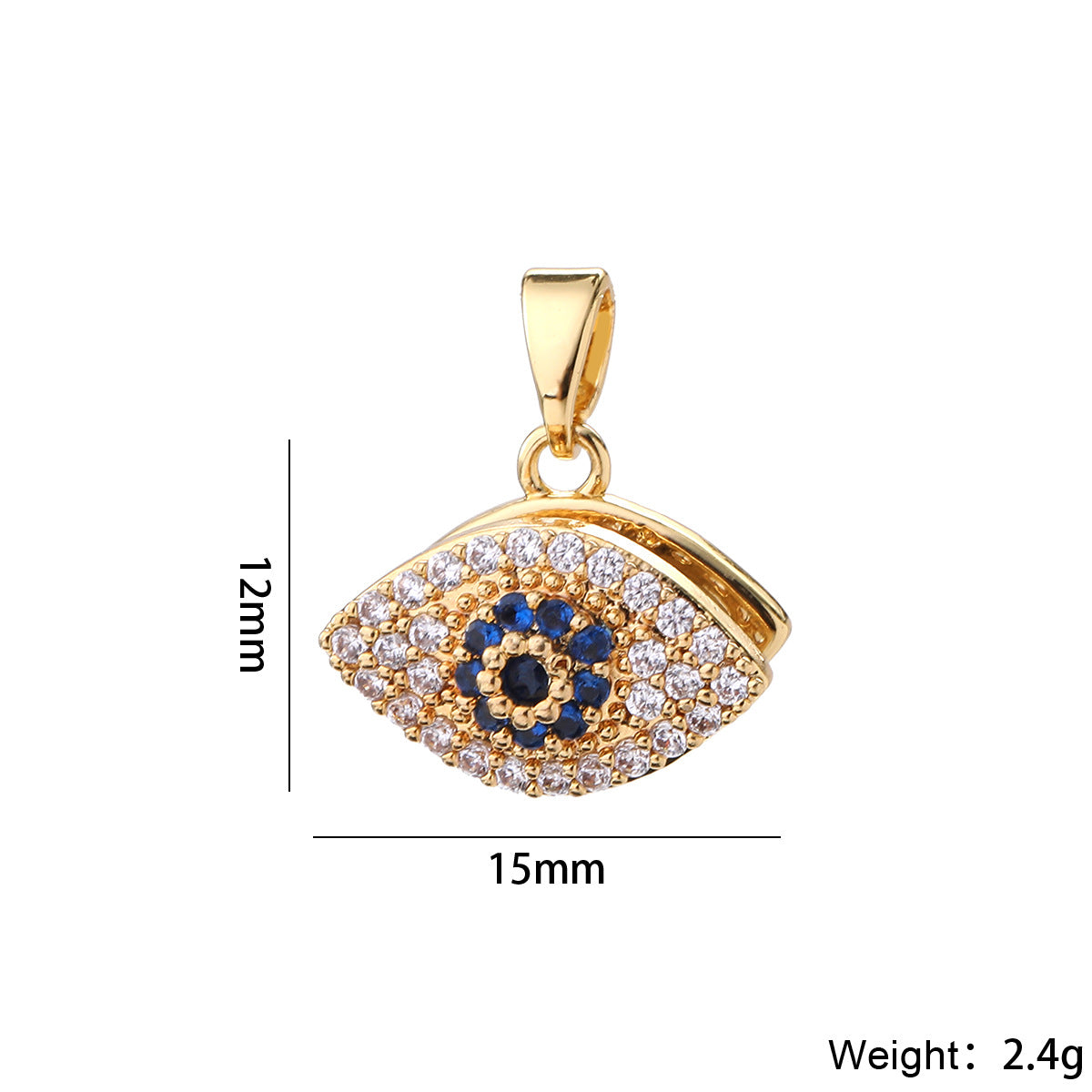Wholesale Evil Eye Pendant 14K Gold Plated Brass DIY Jewelry Making Fashion Accessory Gift