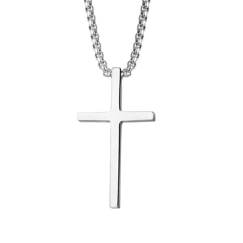Wholesale Smooth Cross Pendant Men's Necklace