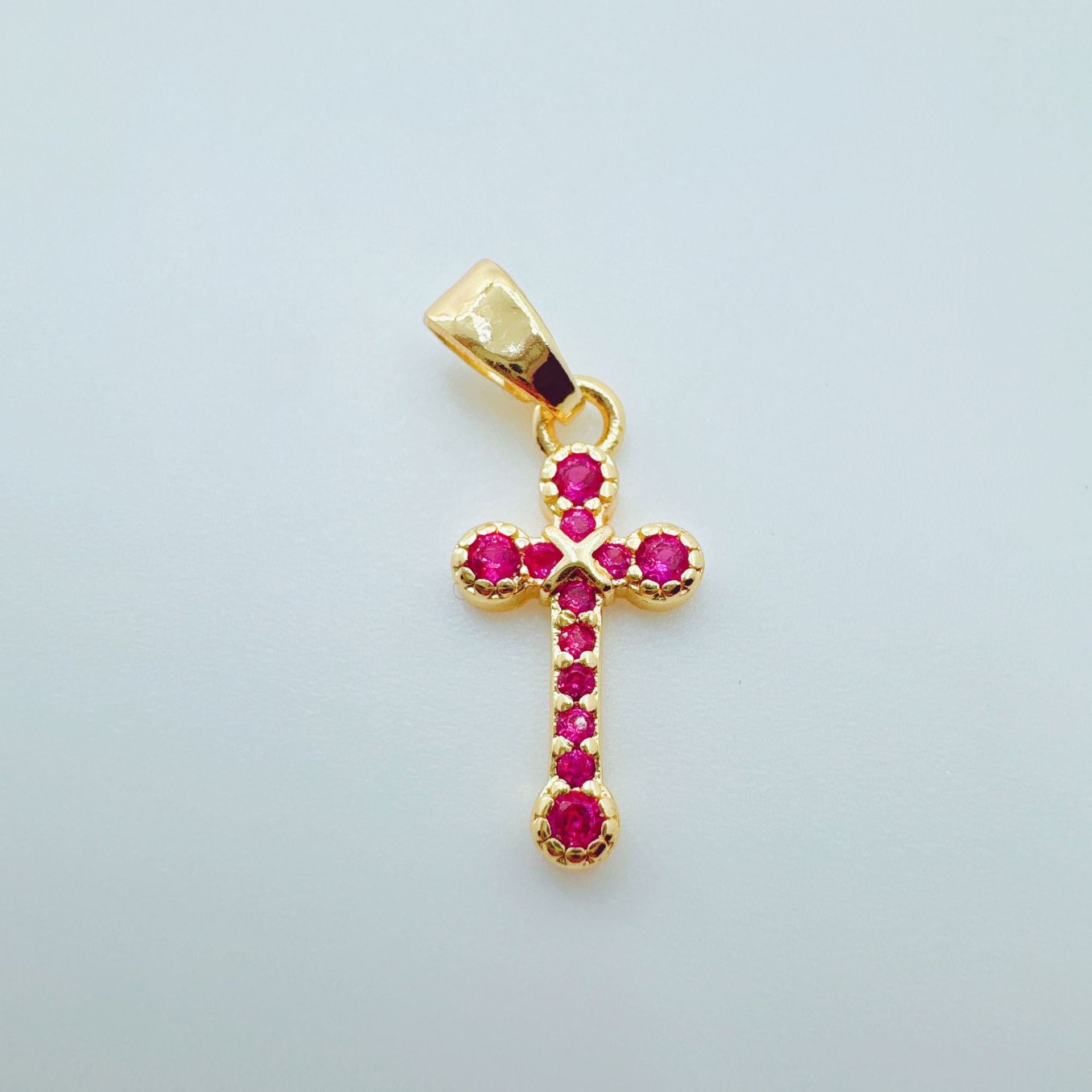 Wholesale =Micro-set Zircon Cross Pendant Necklace Copper Electroplated Fashion Accessory