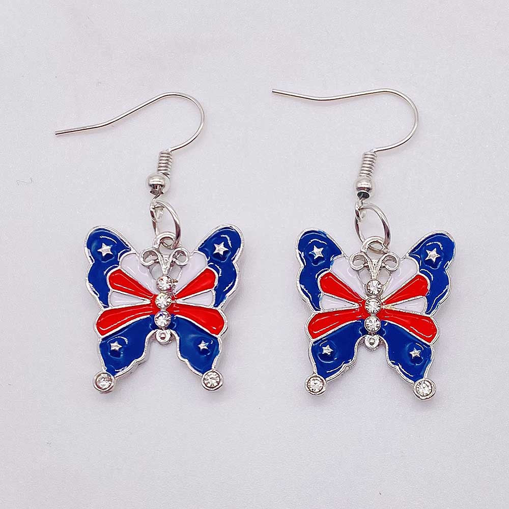 Wholesale American Independence Day Heart Pentagram Cross Earrings ACC-ES-CY011