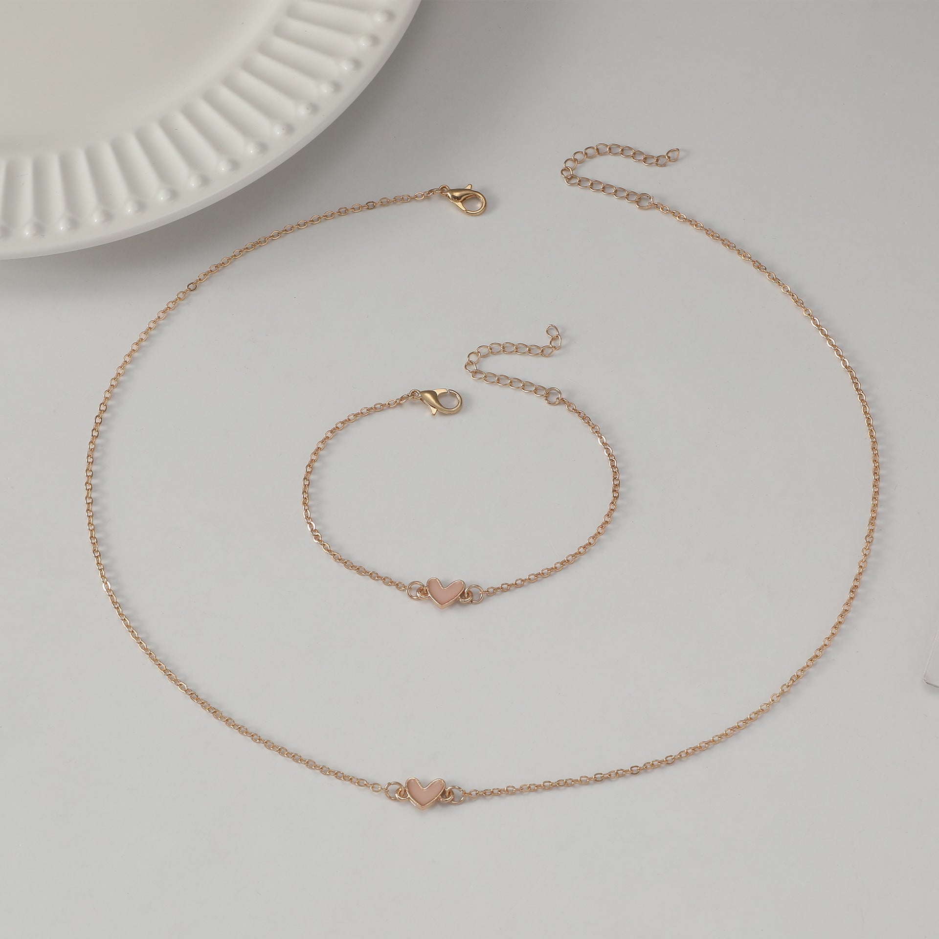 Wholesale Love Necklace  Oil Dropping Small  Heart Necklaces Bracelet  Jewelry