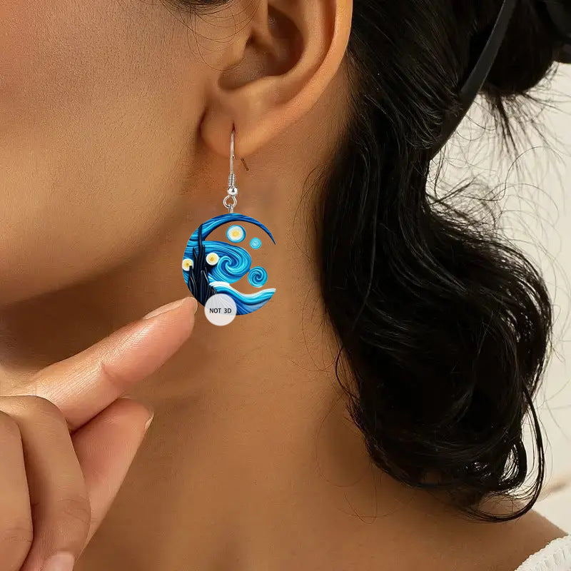 Wholesale  Star Pattern 2d Acrylic Earrings