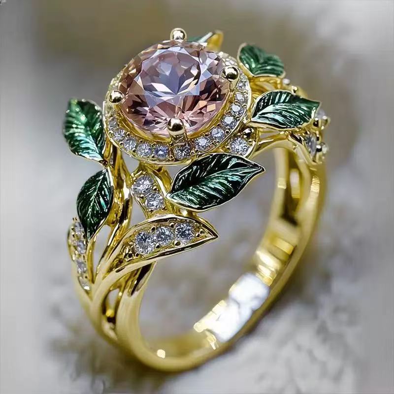 Wholesale Korean Minimalist Flower Ring Gold Zinc Alloy Fashion Jewelry Accessory for Women Daily Gift