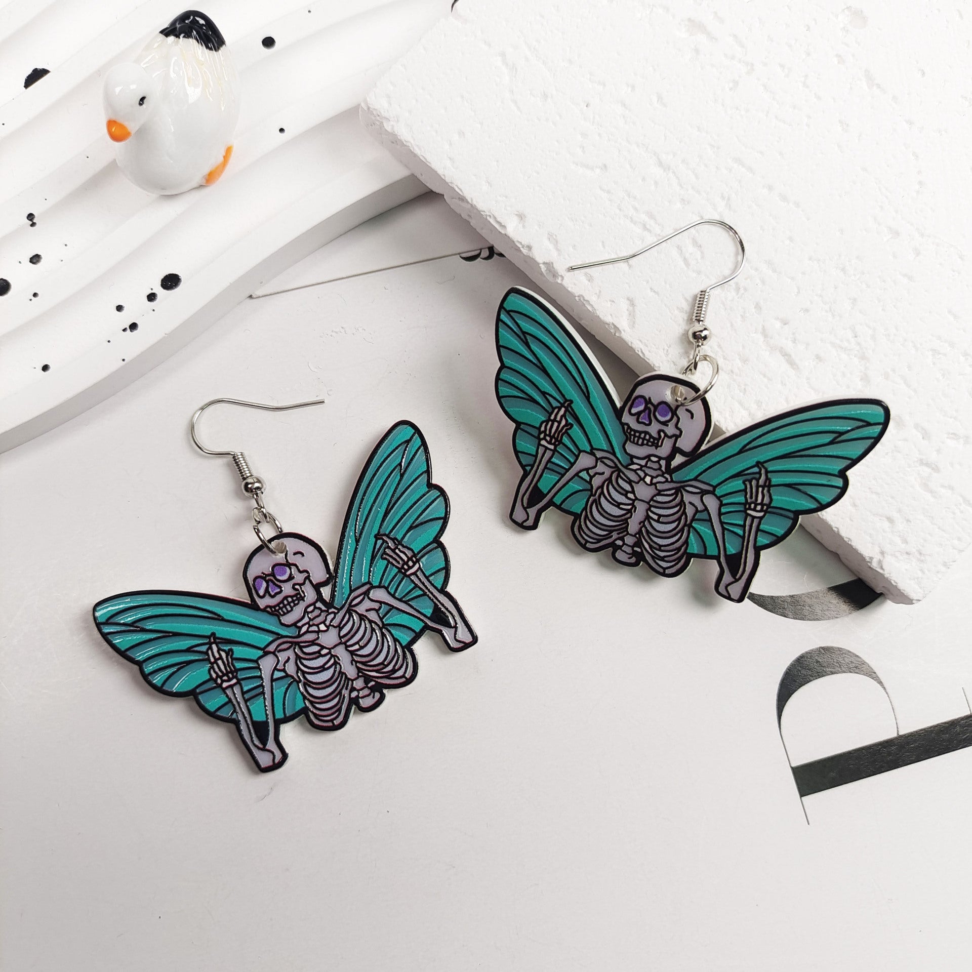 Wholesale Halloween Dark Skull Purple Earrings Acrylic Earrings ACC-ES-Jiay005