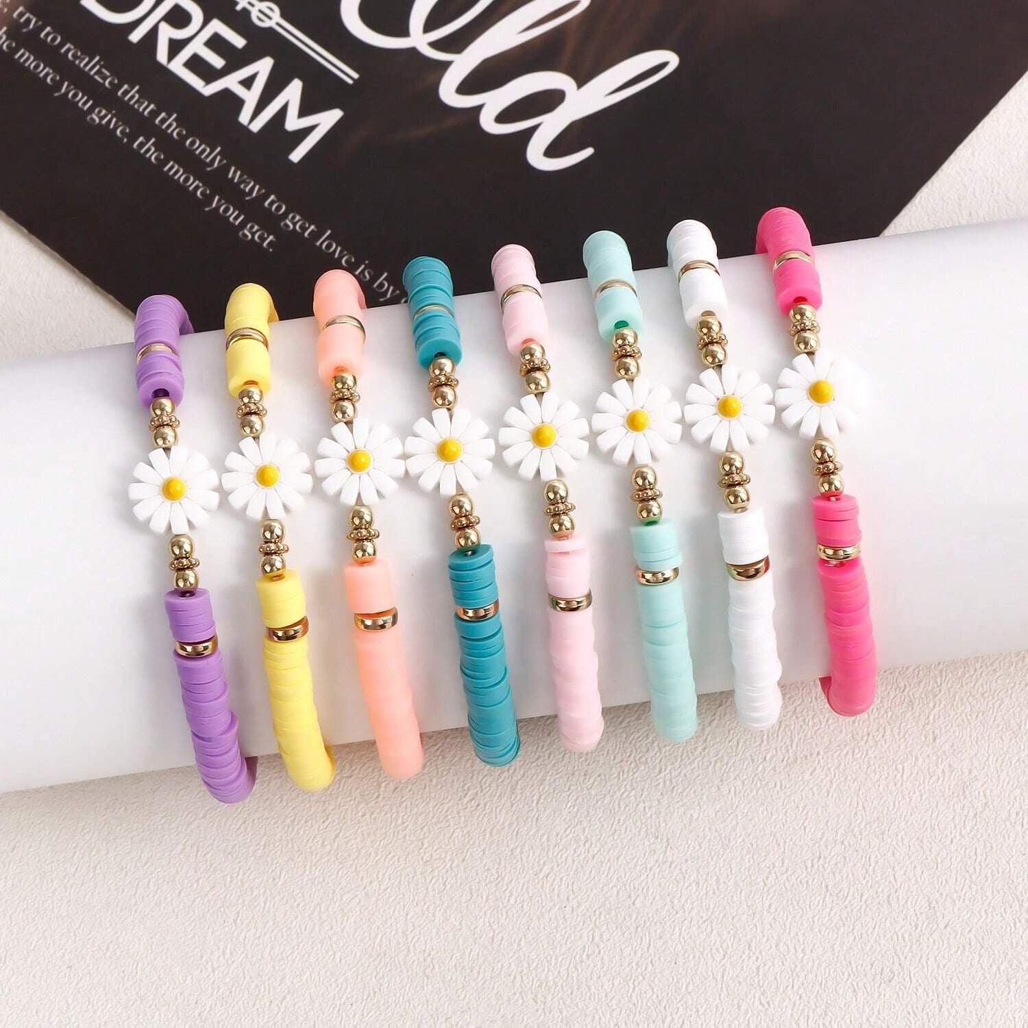 Wholesale Beach Daisy Fairy Bracelet Woven Soft Clay Bracelet ACC-BT-Chens003