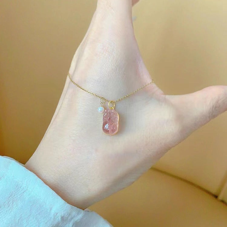 Wholesale Tourmaline  Necklace  Light Luxury Clavicle Chain