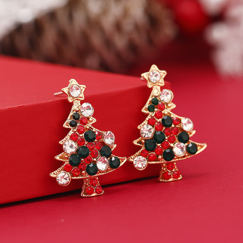 Wholesale Christmas Necklace Ring Earrings Christmas Tree Four-piece Set ACC-ES-KaiQing006
