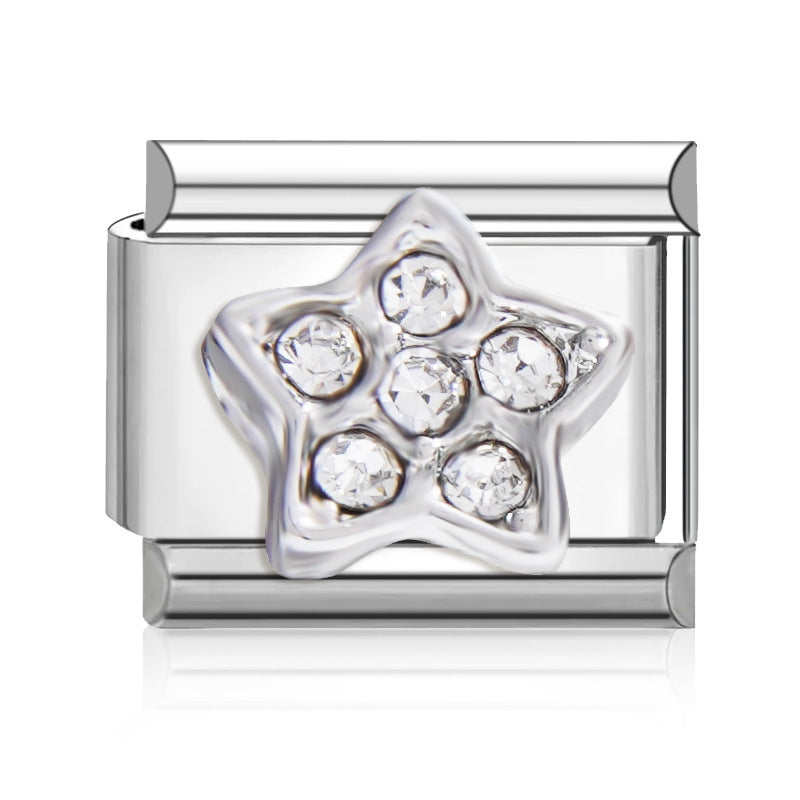 Wholesale 9mm Italian Charm Starter Bracelets DIY square Single Section Creative Stainless Steel Composable Bracelet