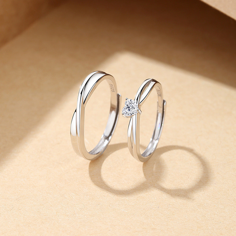 Wholesale Love Couple S925 Sterling Silver Rings