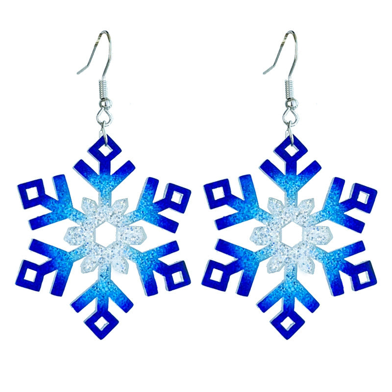 Wholesale 2 Pairs/pack Christmas Tree Gingerbread Man Lights Snowflake Earrings ACC-ES-HY176