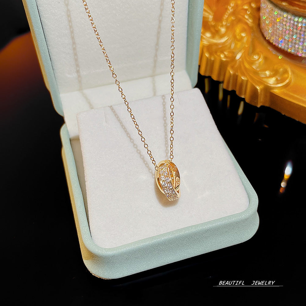 Wholesale Micropaved Zirconia Clavicle Chain Titanium Steel Necklaces Choker Necklace ACC-NE-Xiyue005