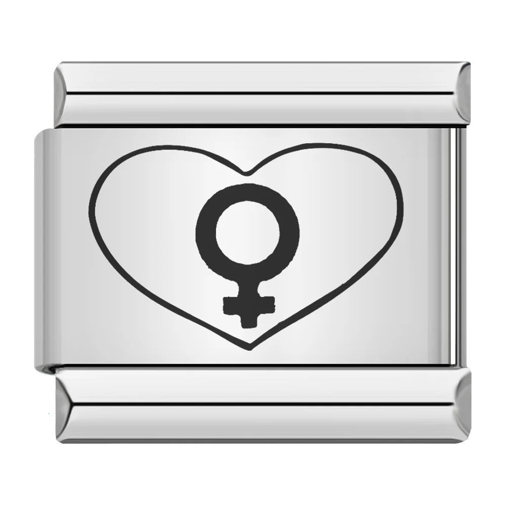 Wholesale 9mm Italian Charm Starter Bracelets DIY Laser Single Section Creative Stainless Steel Composable Bracelet