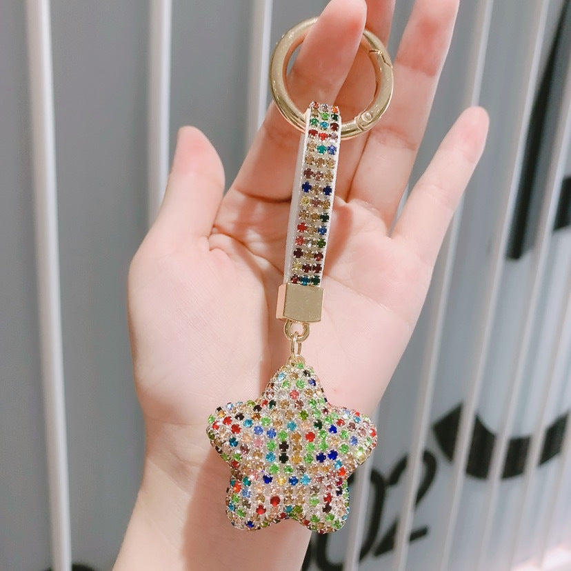 Wholesale Rhinestone Five-pointed Star Alloy Keychain Lanyard Keychain ACC-KC-ShuoT021