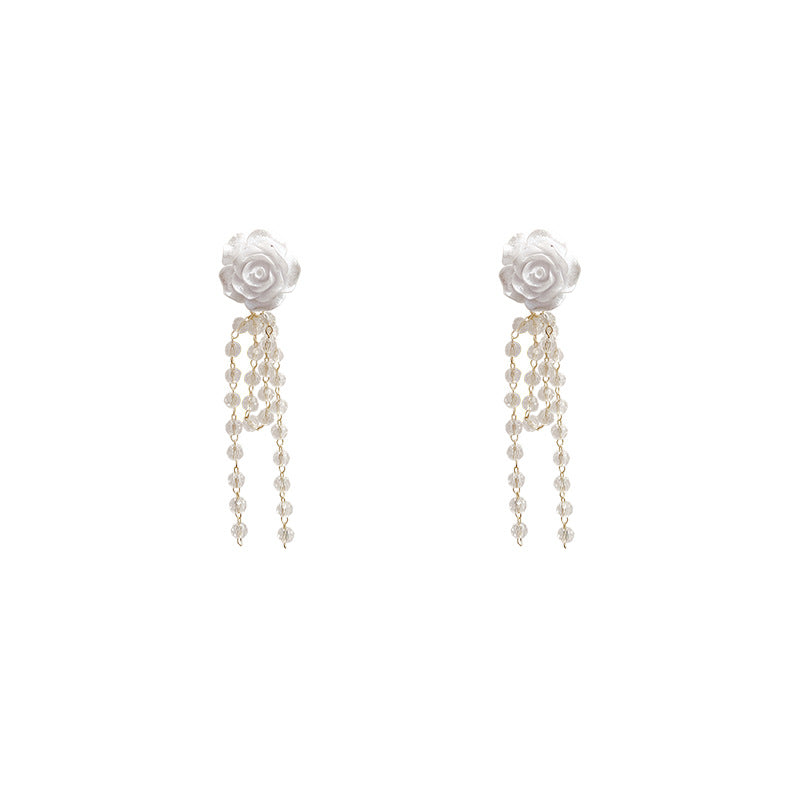 Wholesale Black Camellia Pearl Earrings