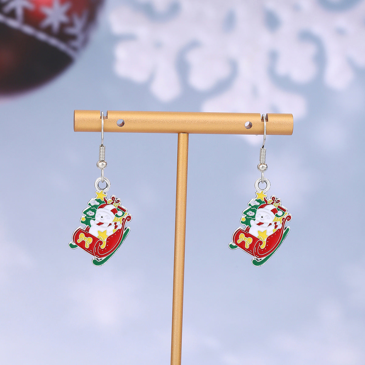 Wholesale Christmas Oil Drop Santa Claus Snowman Earrings ACC-ES-ZhuiWo004