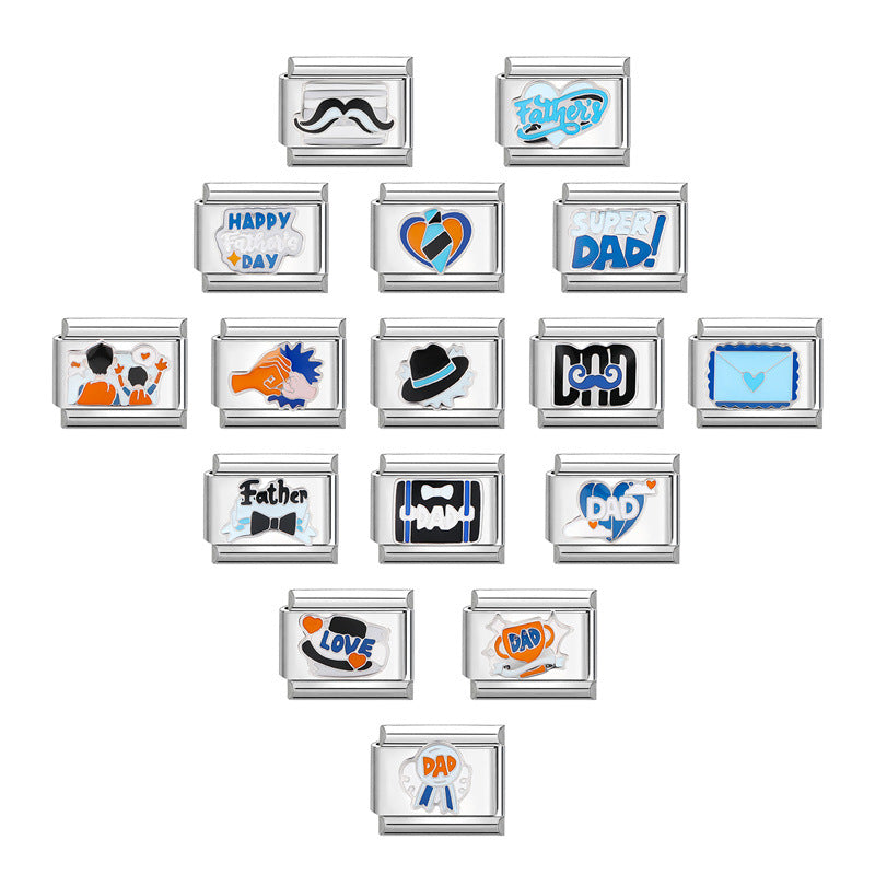 Wholesale Italian Charm Bracelet 9mm DIY Splicing Cute Creative Stainless Steel Composable Bracelet