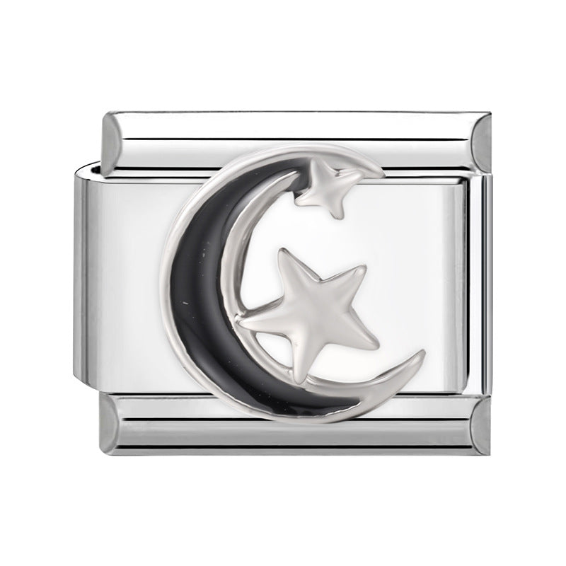 Wholesale 9mm Italian Charm Starter Bracelets DIY square Single Section Creative Stainless Steel Composable Bracelet