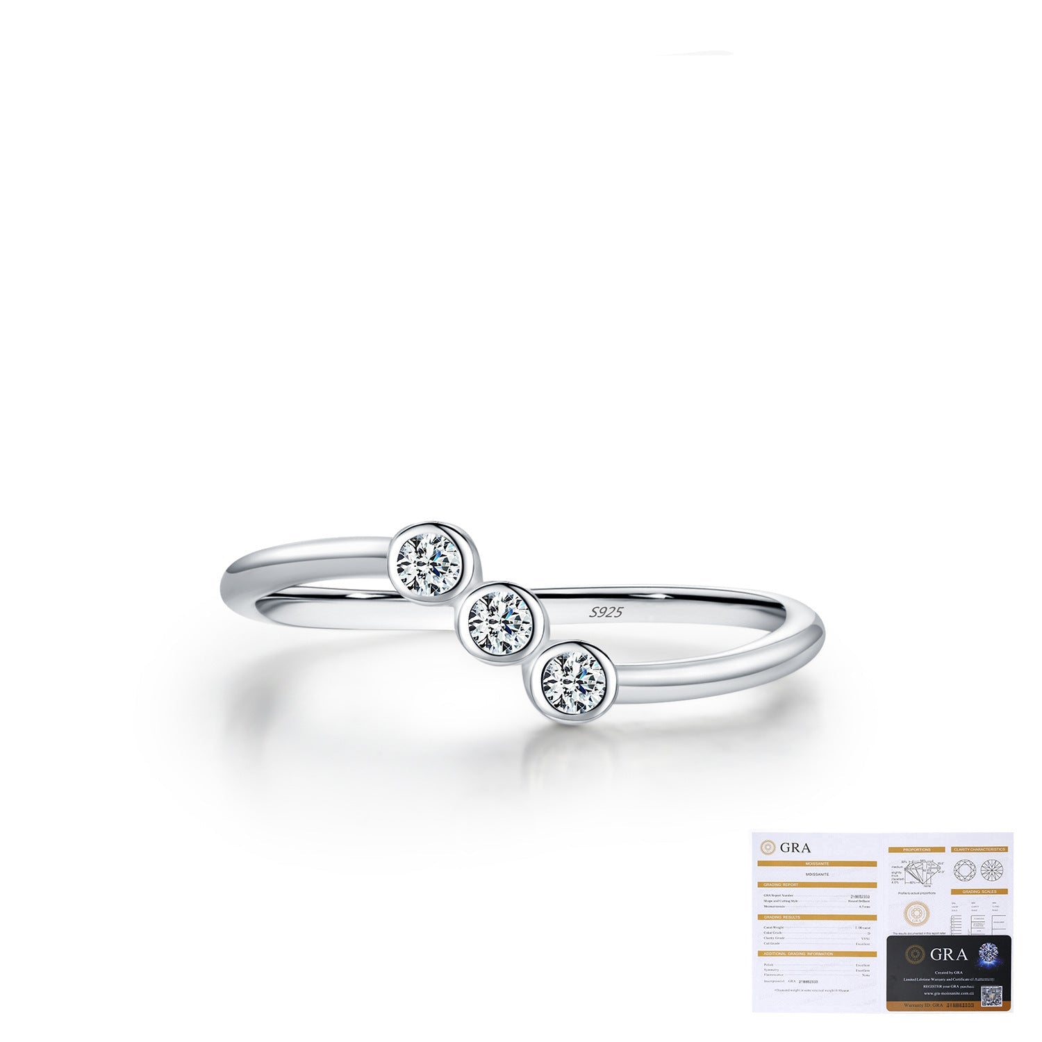 Wholesale  Diamond s925 Sterling Silver Light Luxury Irregular  Diamond Ring