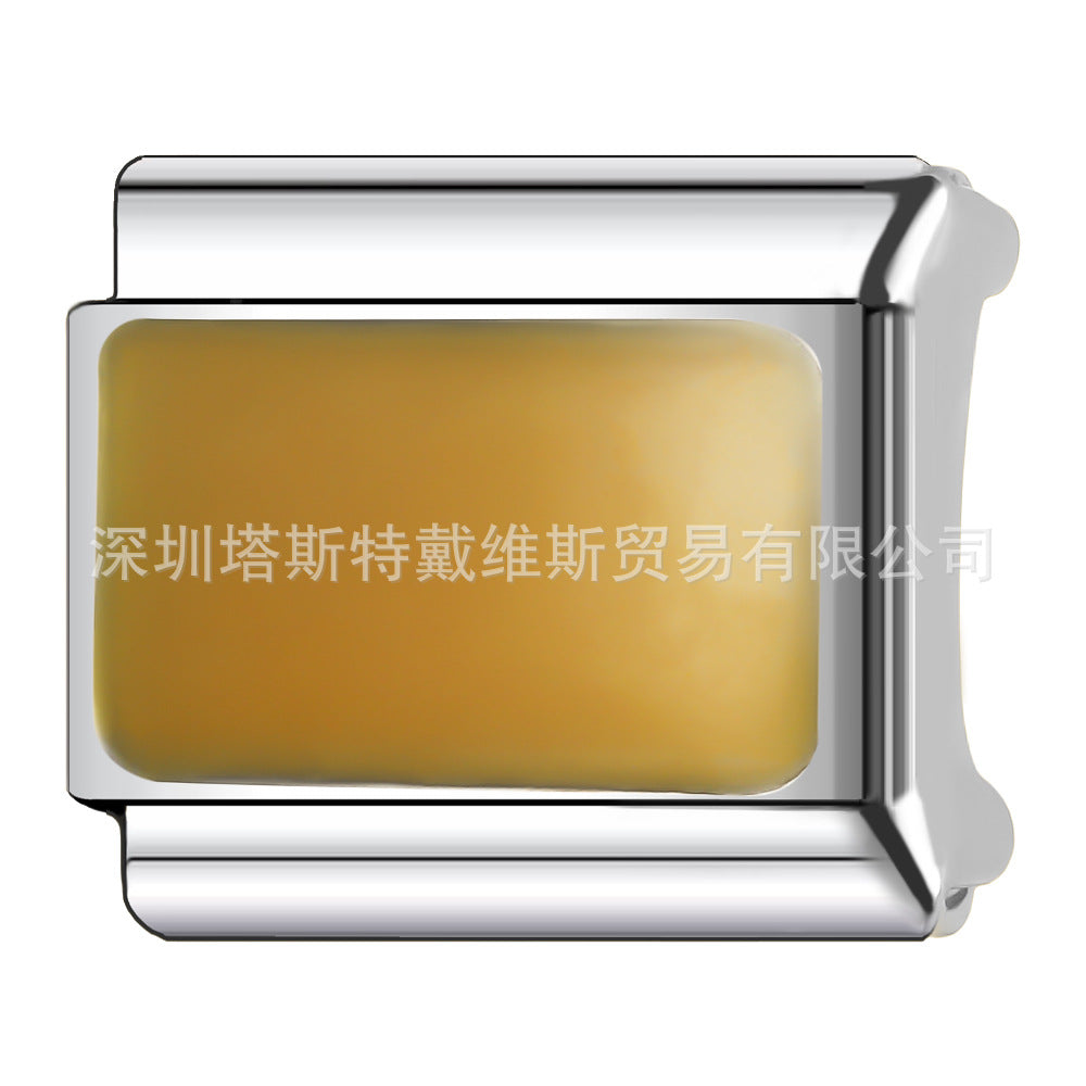 Wholesale 9mm Italian Charm Starter Bracelets DIY square Single Section Creative Stainless Steel Composable Bracelet