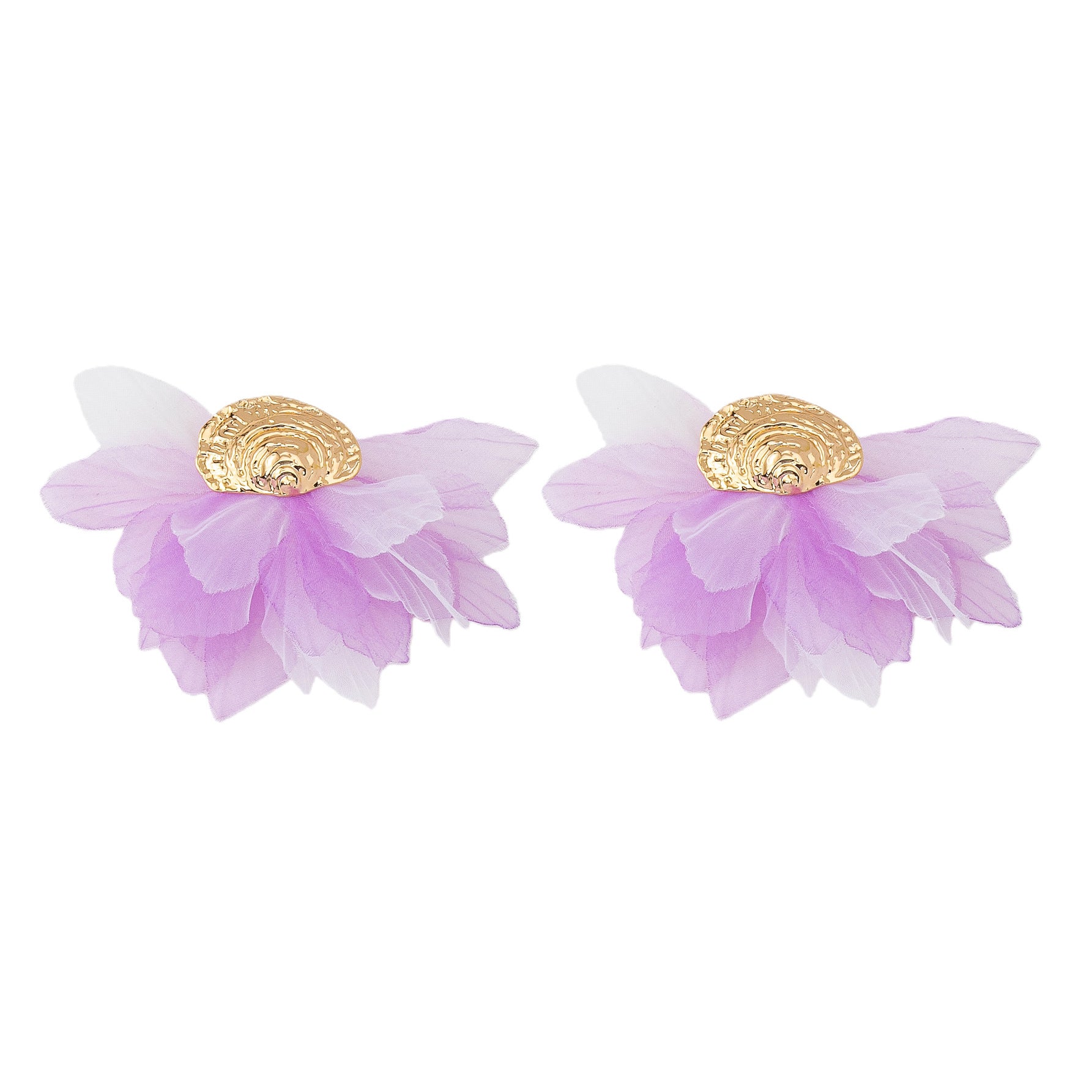 Wholesale Trendy Gradient Layered Flower Shell Earrings For Women Everyday Party Wear And Gift
