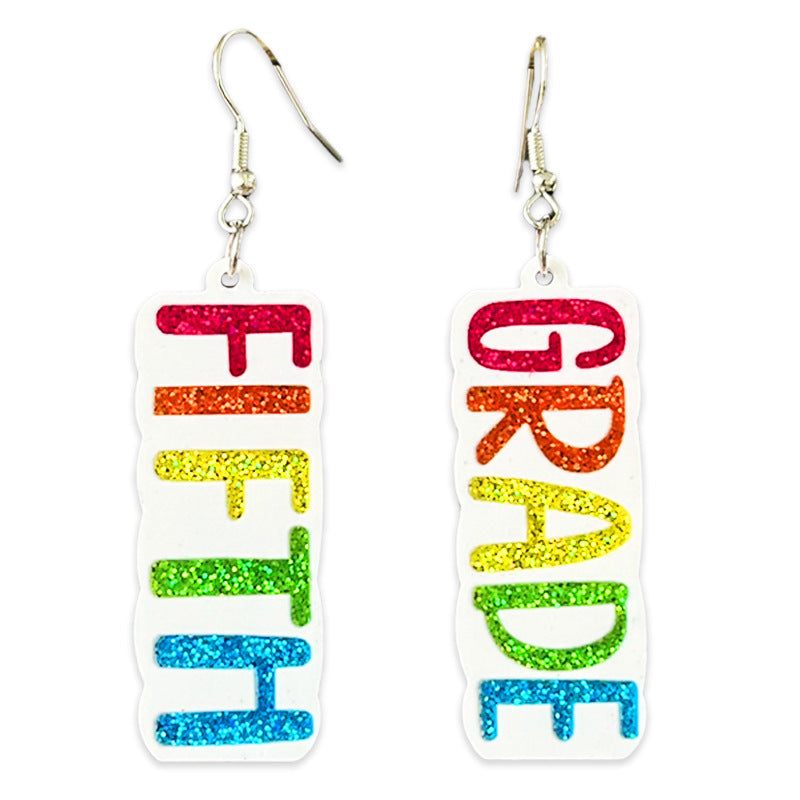 Wholesale Shiny colored earrings with words