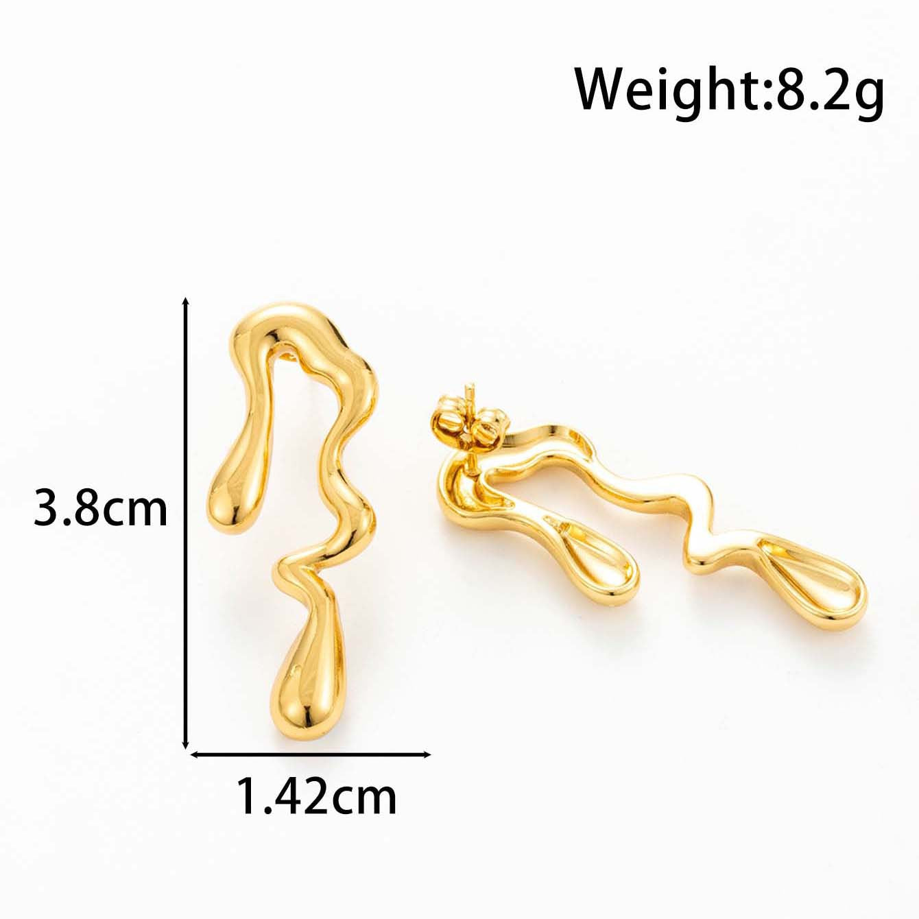 Wholesale  irregular drop-shaped love titanium steel liquid high-grade temperament  light luxury earrings