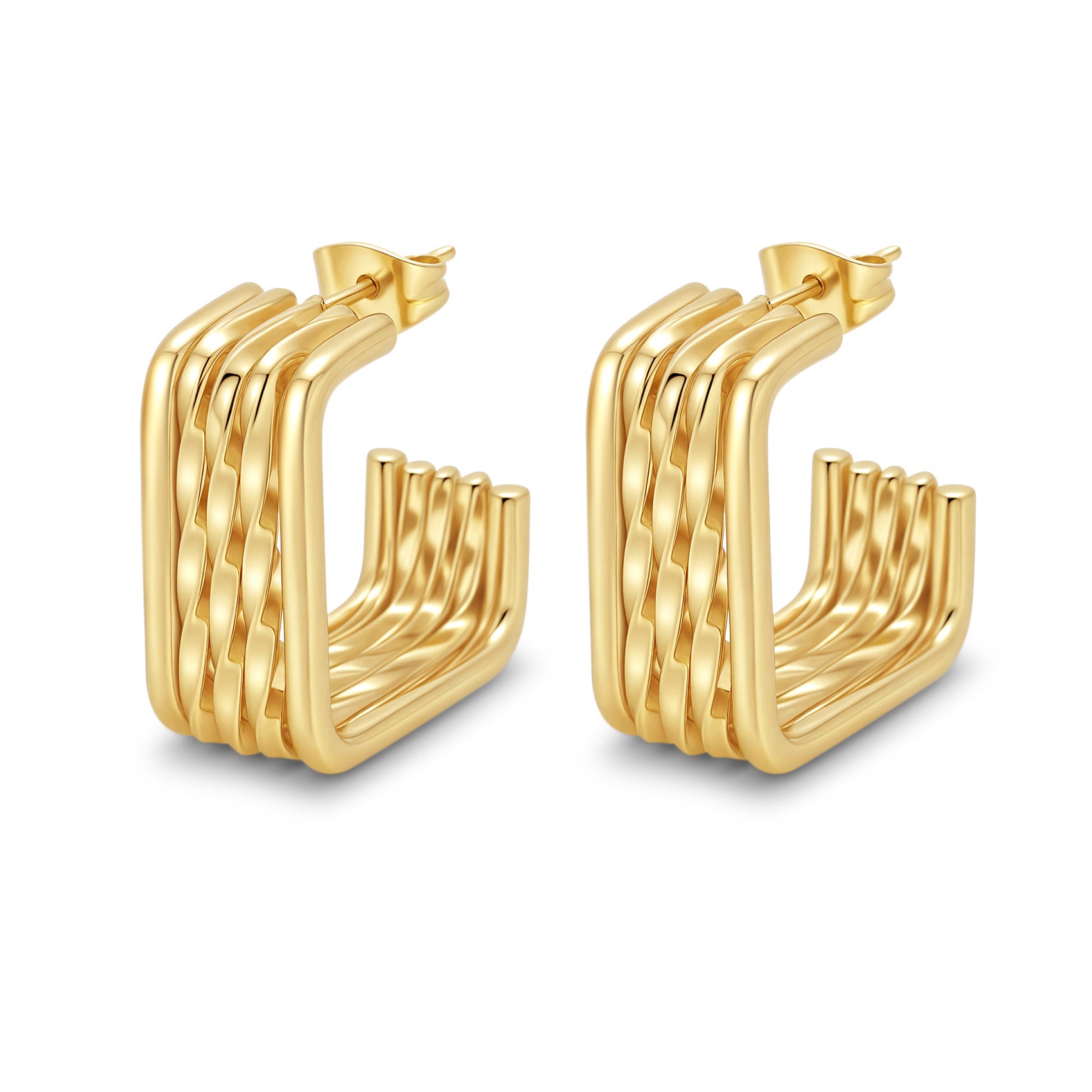 Wholesale Geometric Multi-layer  Titanium Steel  Earrings