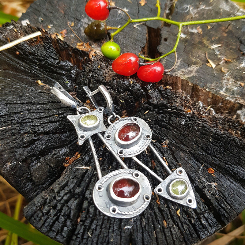 Wholesale geometric asymmetry inlaid long earrings