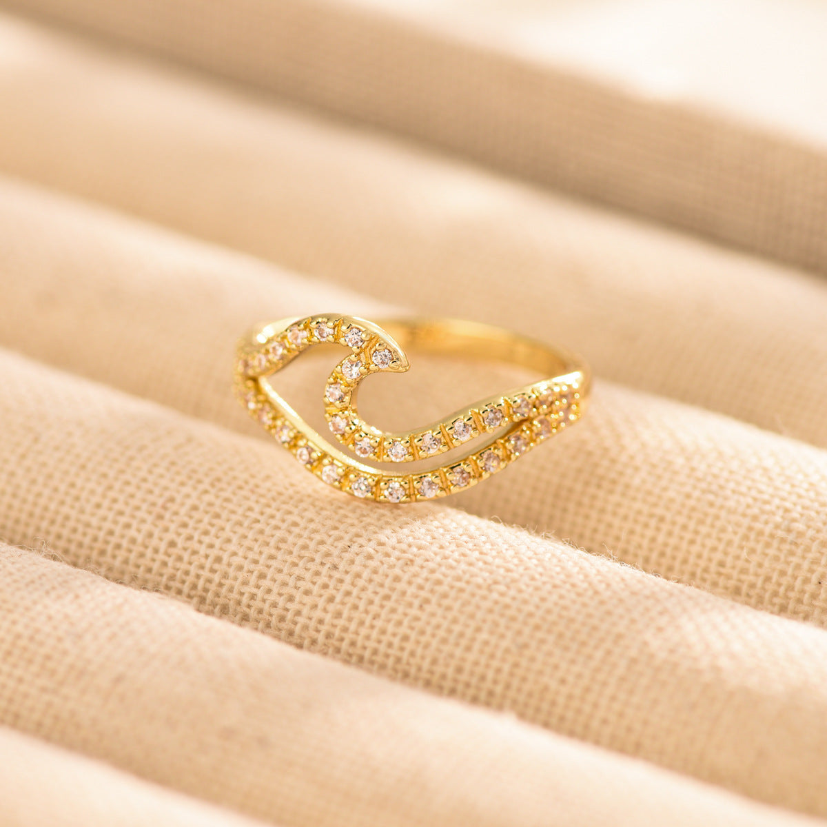 Wholesale  double wave ring personalized  double color copper ring