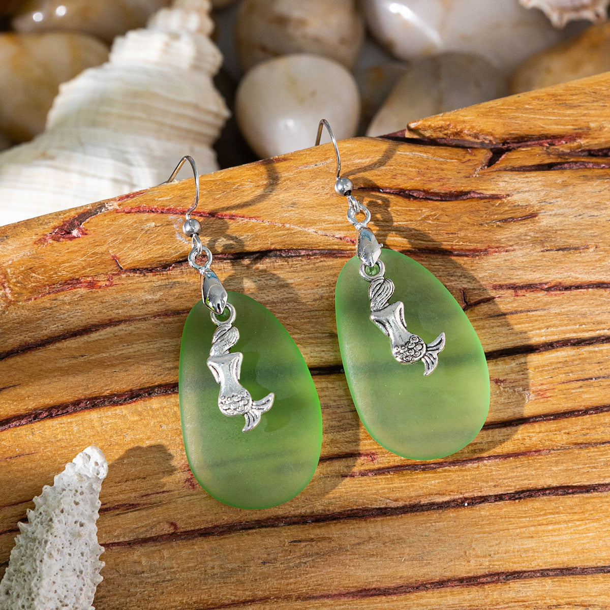 Wholesale Ocean Vacation Style Beach Sea Glass Earrings