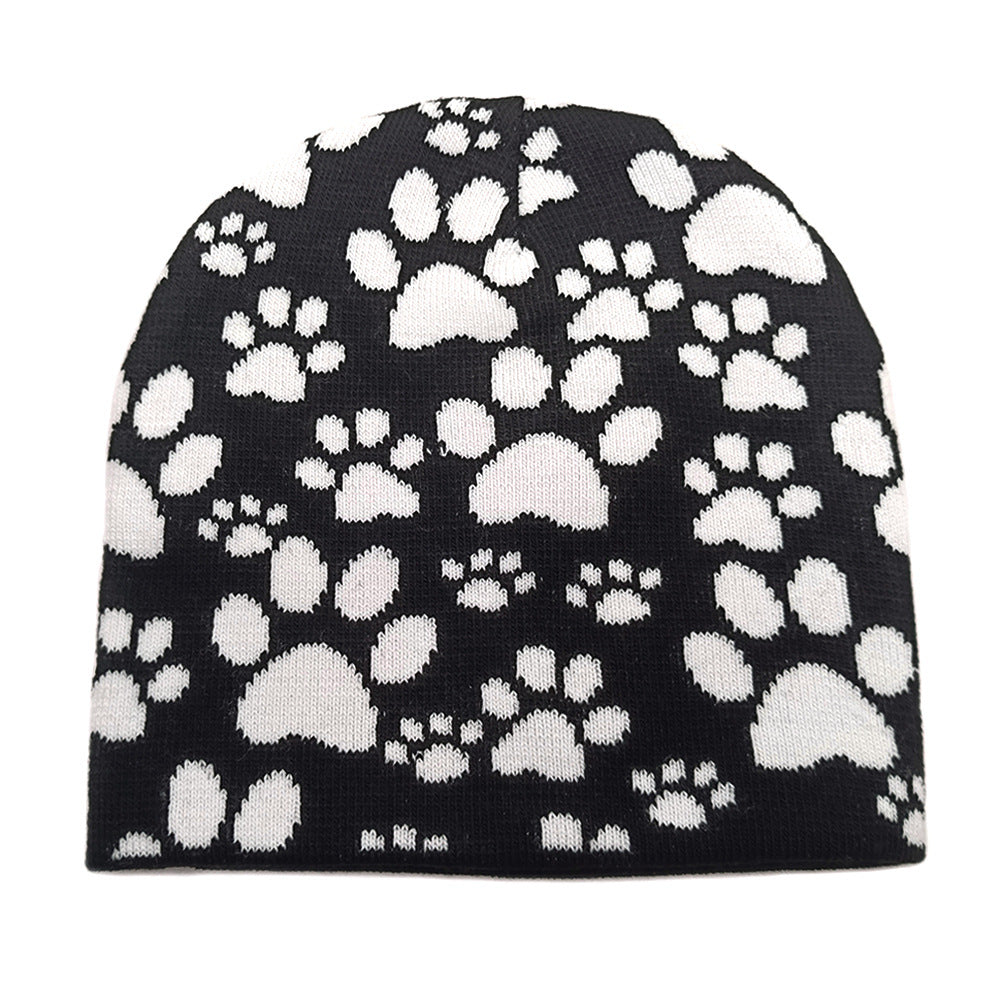 Wholesale Dog Claw Jacquard Wool Hat Beanie