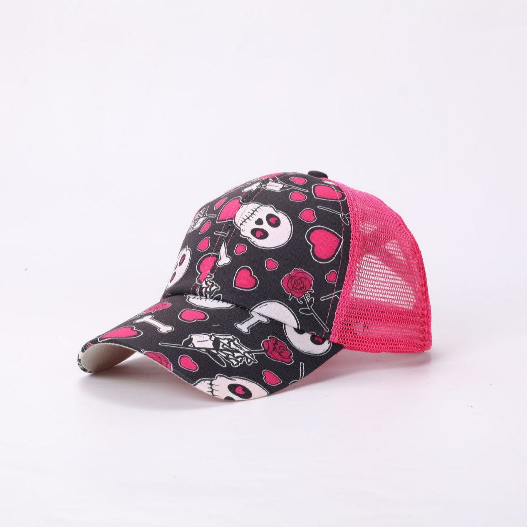 Wholesale Trendy Peony Digital Print Baseball Cap Wide Brim Sun Hat Fashion Accessory Boutique Gift