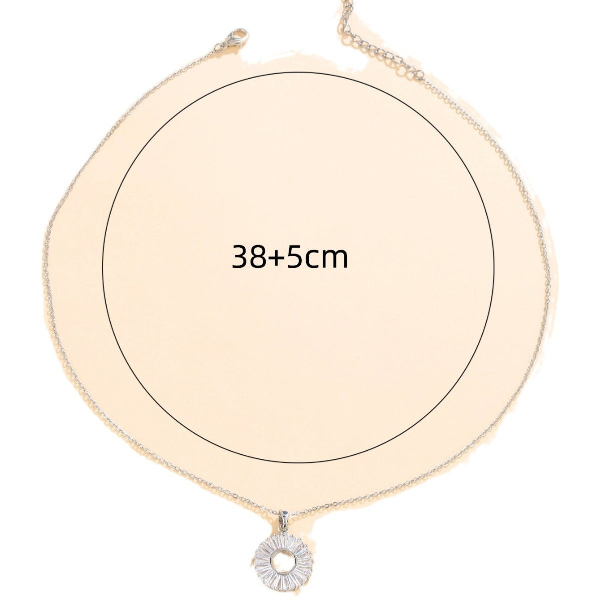 Wholesale Star Wheel Round Full Set Trapezoidal Zircon Pendant O-chain Necklace