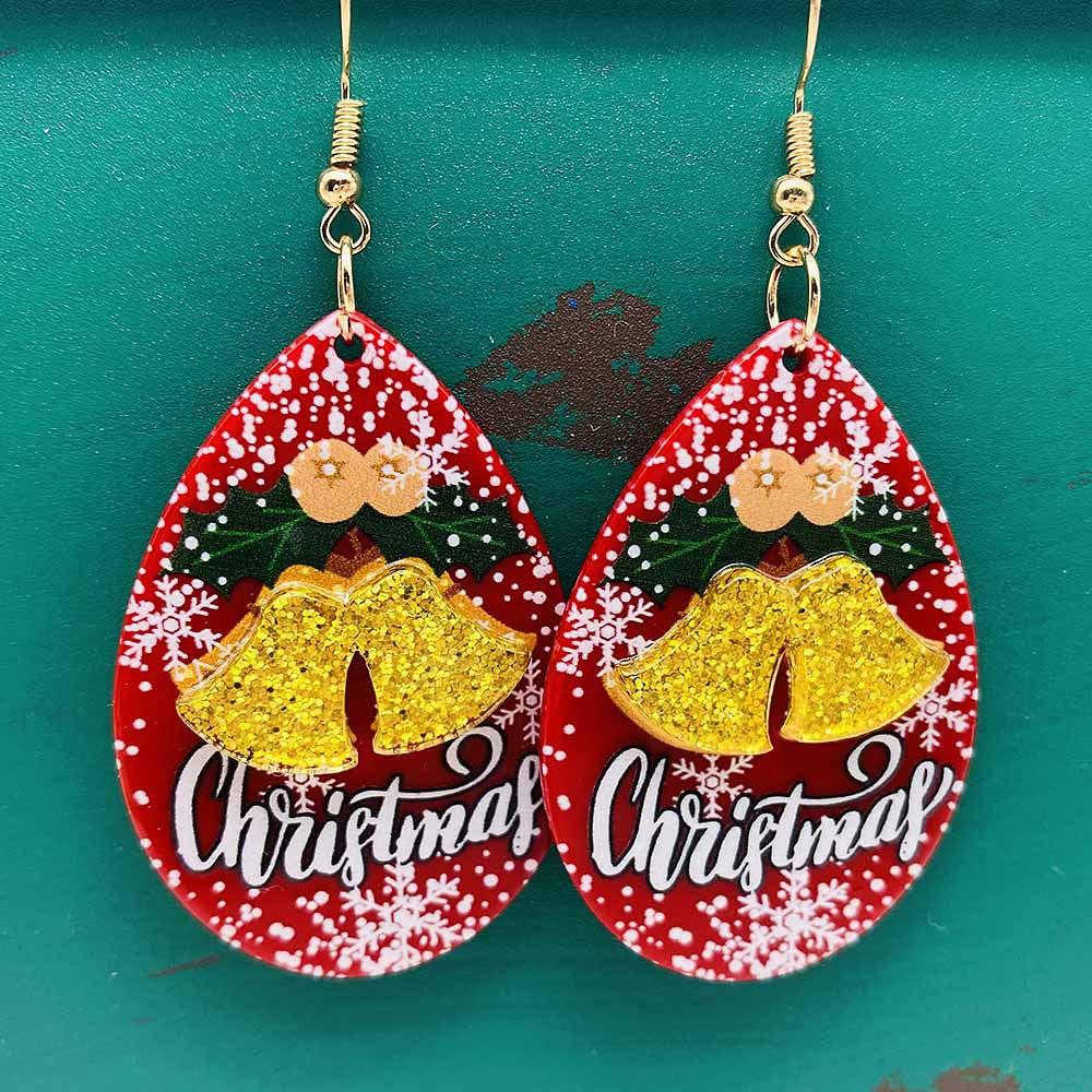 Wholesale  Christmas acrylic  asymmetric earrings