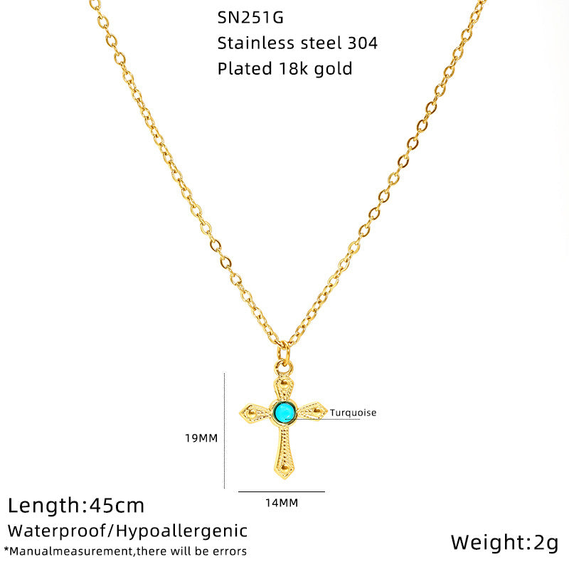 Wholesale Titanium Steel Sunflower Devil' s Eye Necklace Pendant for Everyday Wear Boutique Jewelry Accessory