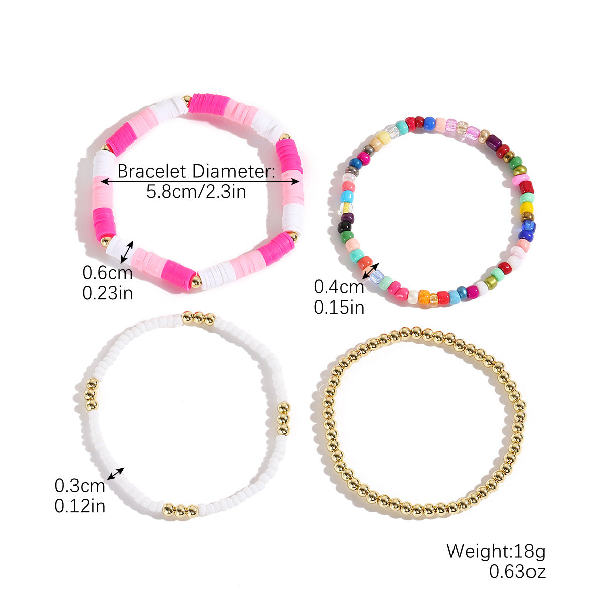 Wholesale  Bohemian Letter Beaded Suit Soft Ceramic Bracelet
