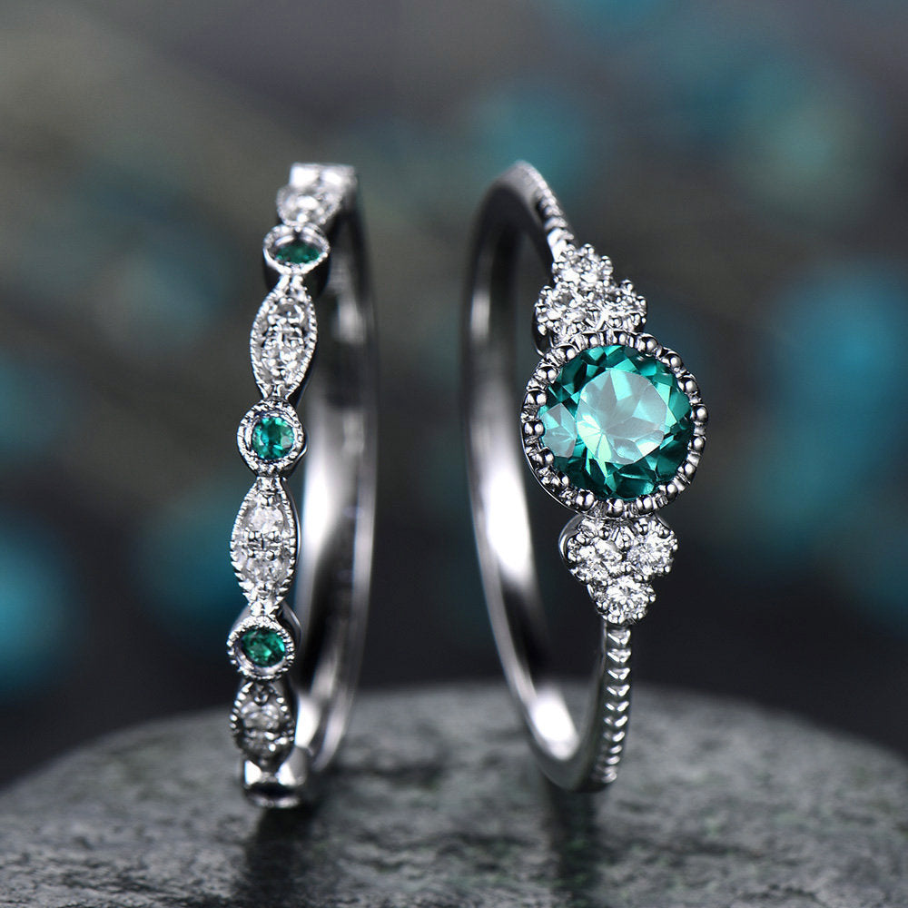 Wholesale Geometric Two Piece Women S Ring Set Purple Alloy Zircon Accent Stylish Boutique Jewelry Accessory