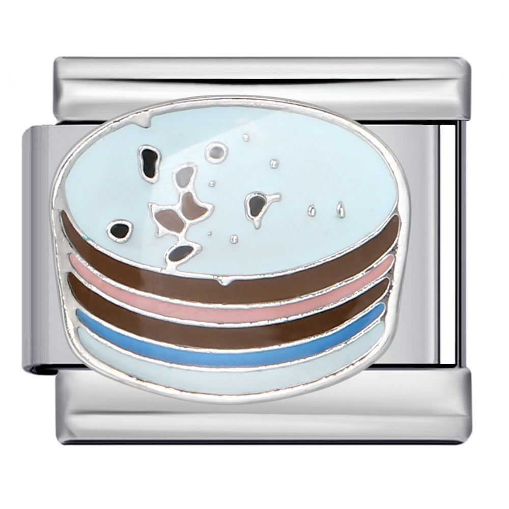 Wholesale Italian Charm Bracelet 9mm DIY Splicing Removable Cartoon Food Element Stainless Steel Composable Bracelet