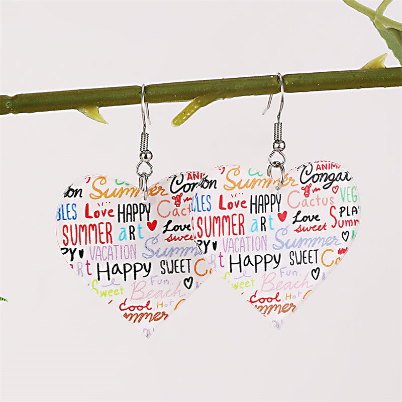 Wholesale  personality love  rainbow creative earrings