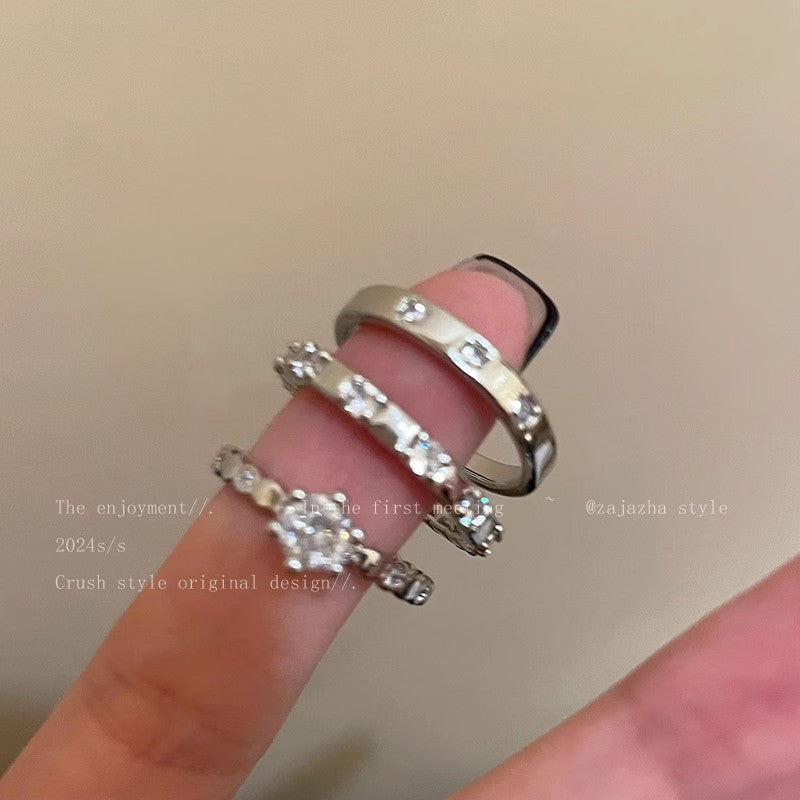 Wholesale Zirconia Splicing Open Adjustable Ring