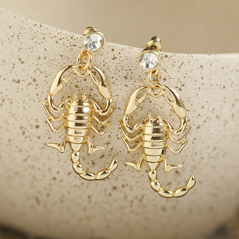 Wholesale Gold Scorpion Earrings with Diamonds Gem Earrings ACC-ES-Yuchen003