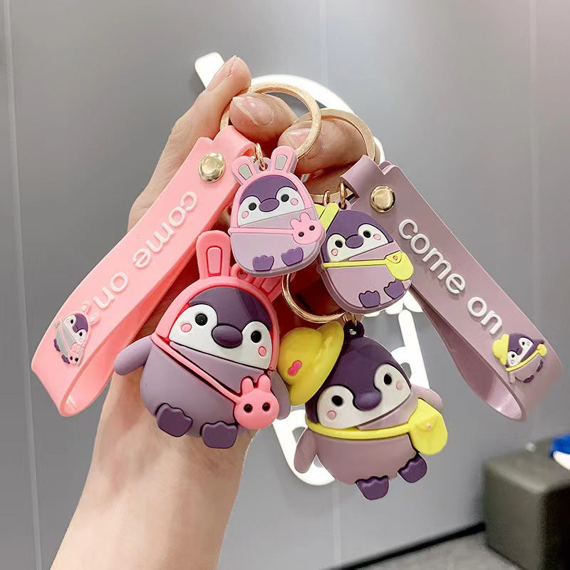 Wholesale Cartoon Penguin KeyChain Cute Personality Doll Silicone Keychains