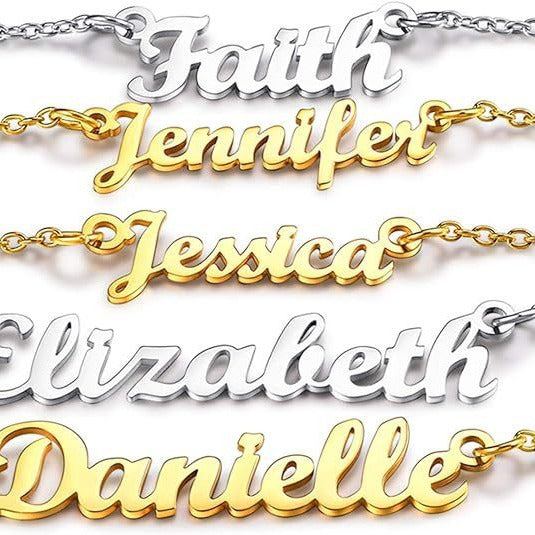 Wholesale Titanium Steel Personalized Name Heart Necklace