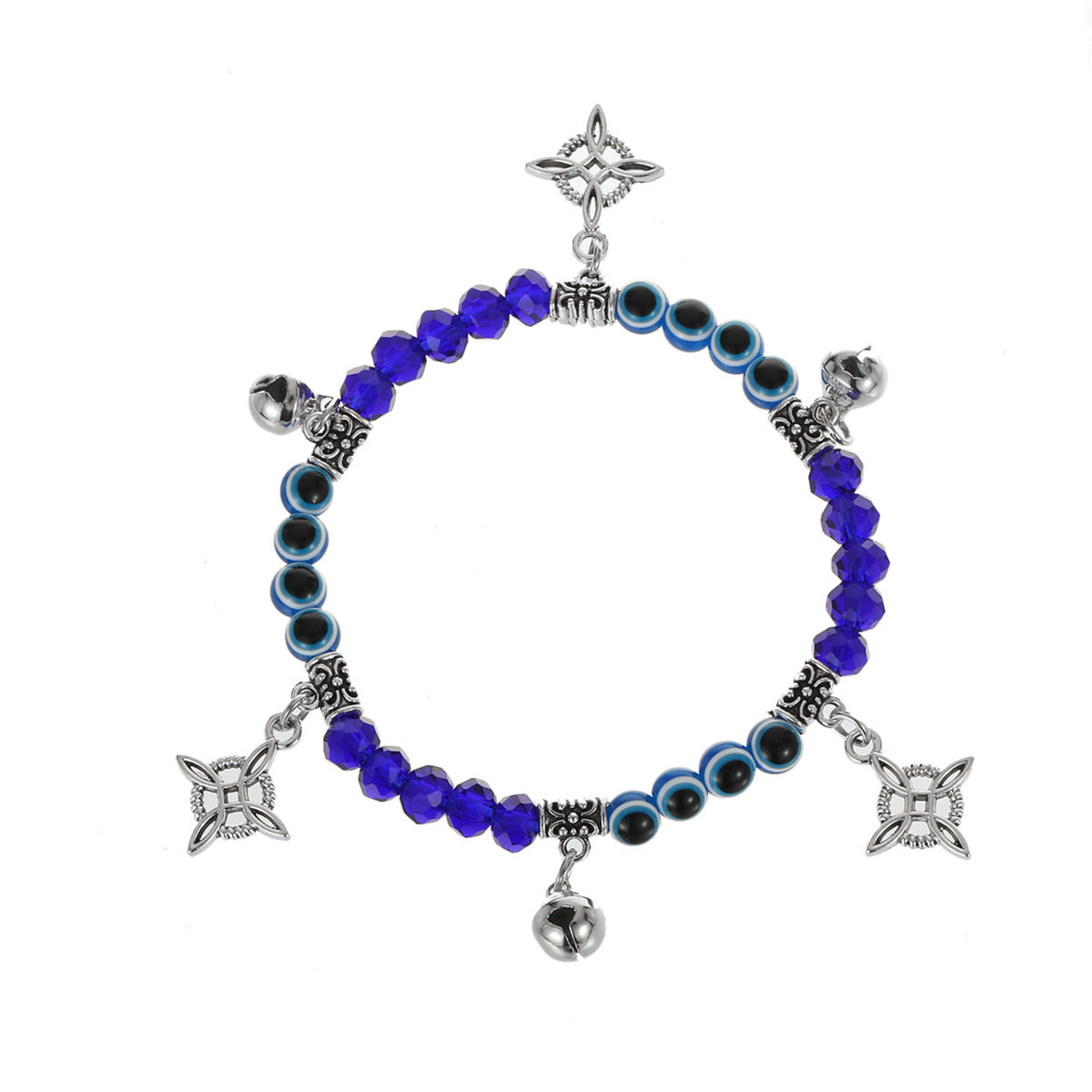 Wholesale Alloy Evil Eye Beaded Bracelet Vintage Pendant Charm Travel Souvenir Jewelry Accessory
