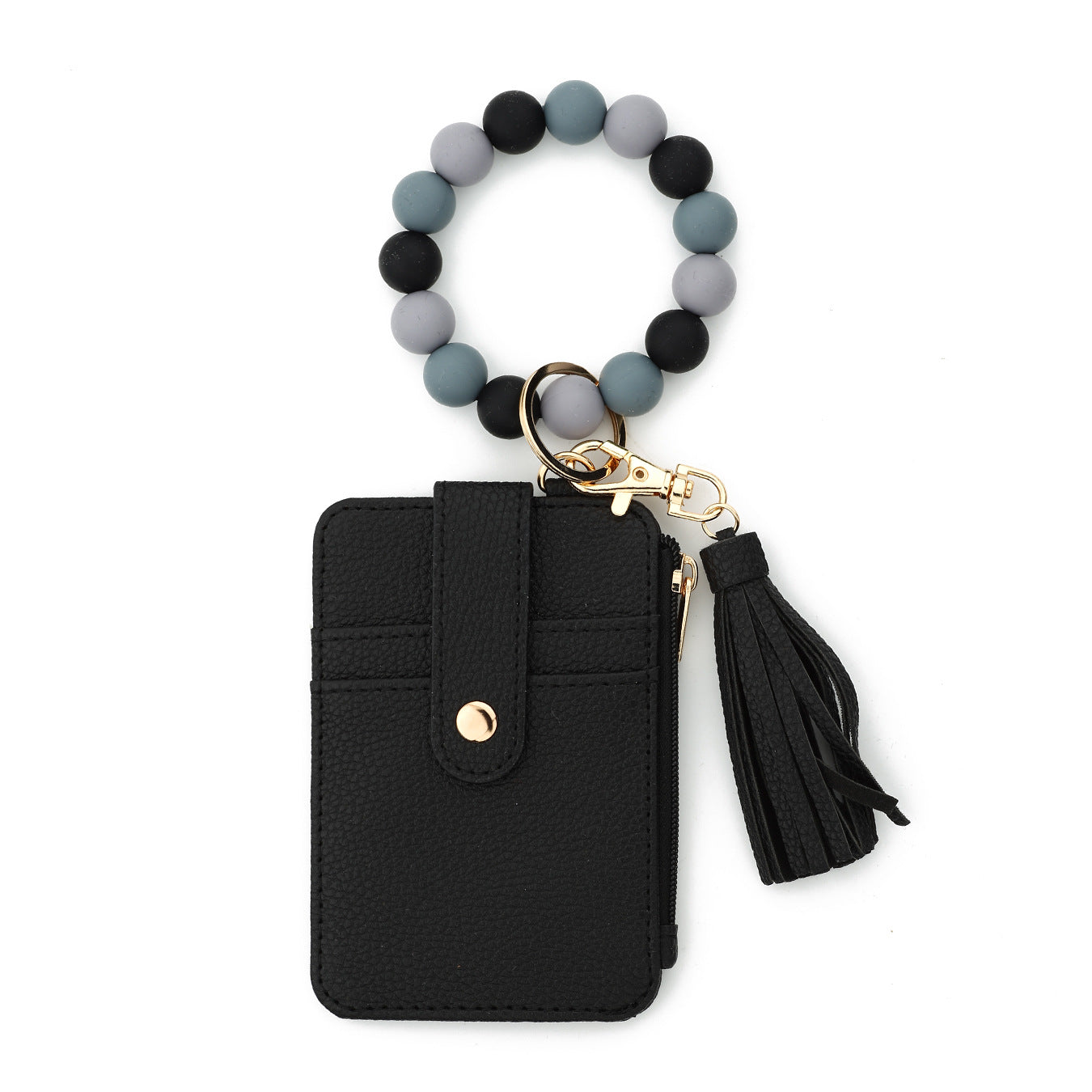 Portachiavi da polso con cinturino in silicone pieghevole portadocumenti all'ingrosso