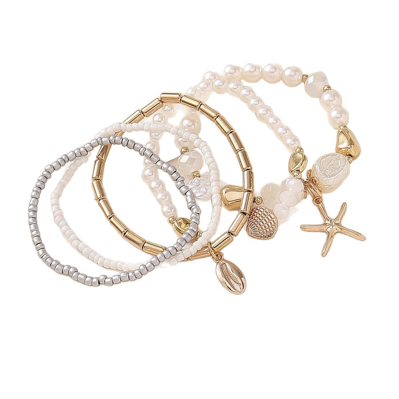 Wholesale Boho Beach Shell Starfish Bracelet - Fashionable Ocean Style Jewelry Accessory for Everyday Wear