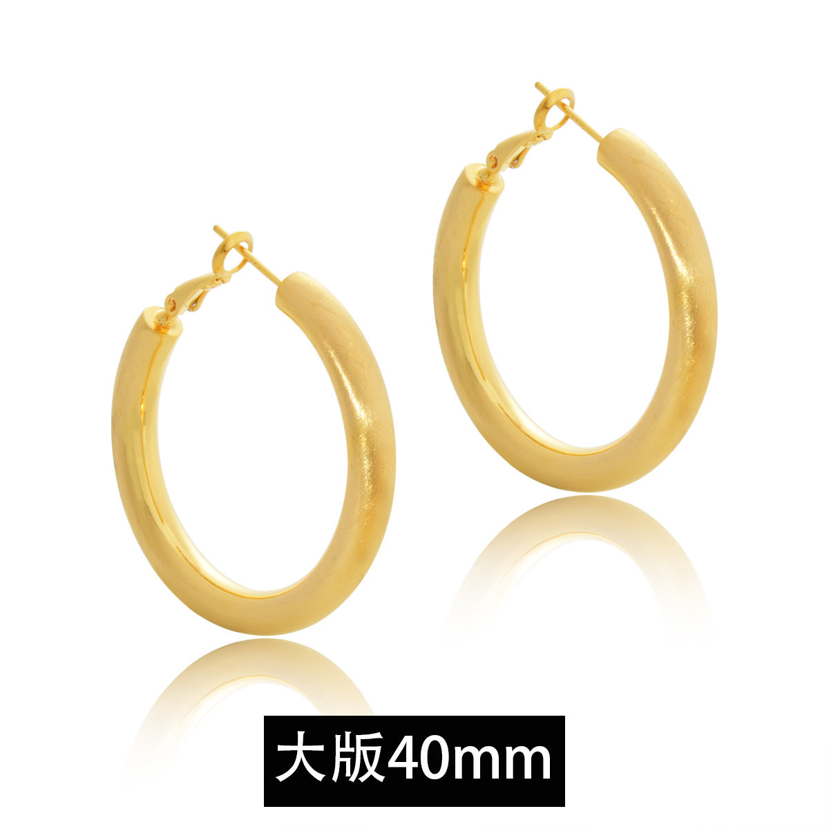 Wholesale Personalized Exaggerated Brushed Earrings Luxury Hoop Earrings