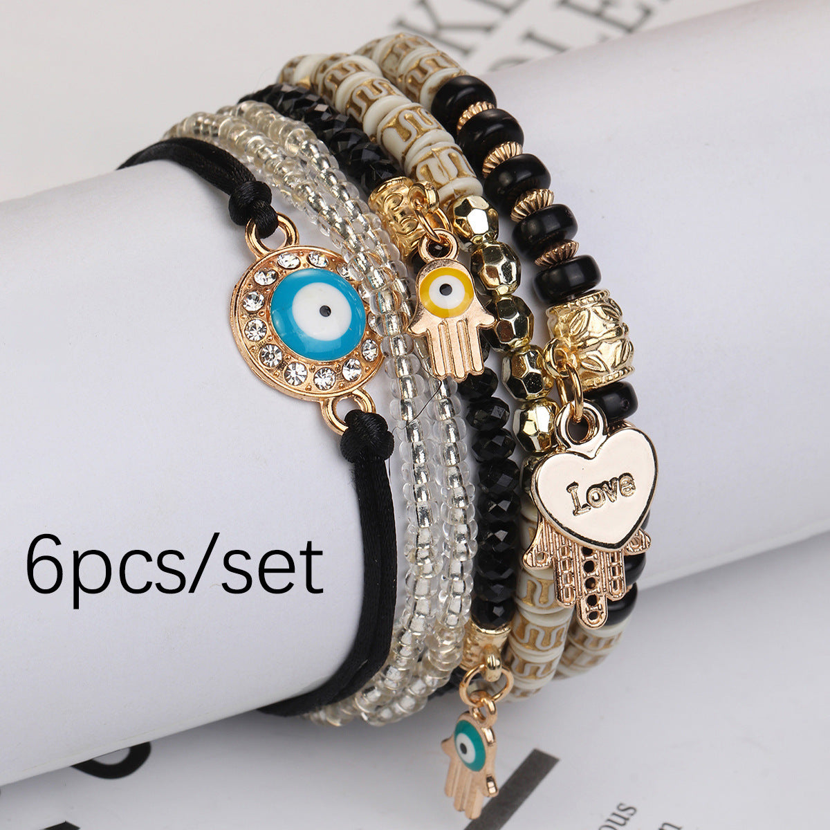 Wholesale Demon Eye Adjustable Braided Rope Multi-layer Bracelet ACC-BT-Lijie007
