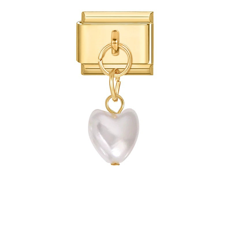 Wholesale Italian Charm Bracelet 9mm DIY Splicing Gold Pendant Stainless Steel Composable Bracelet